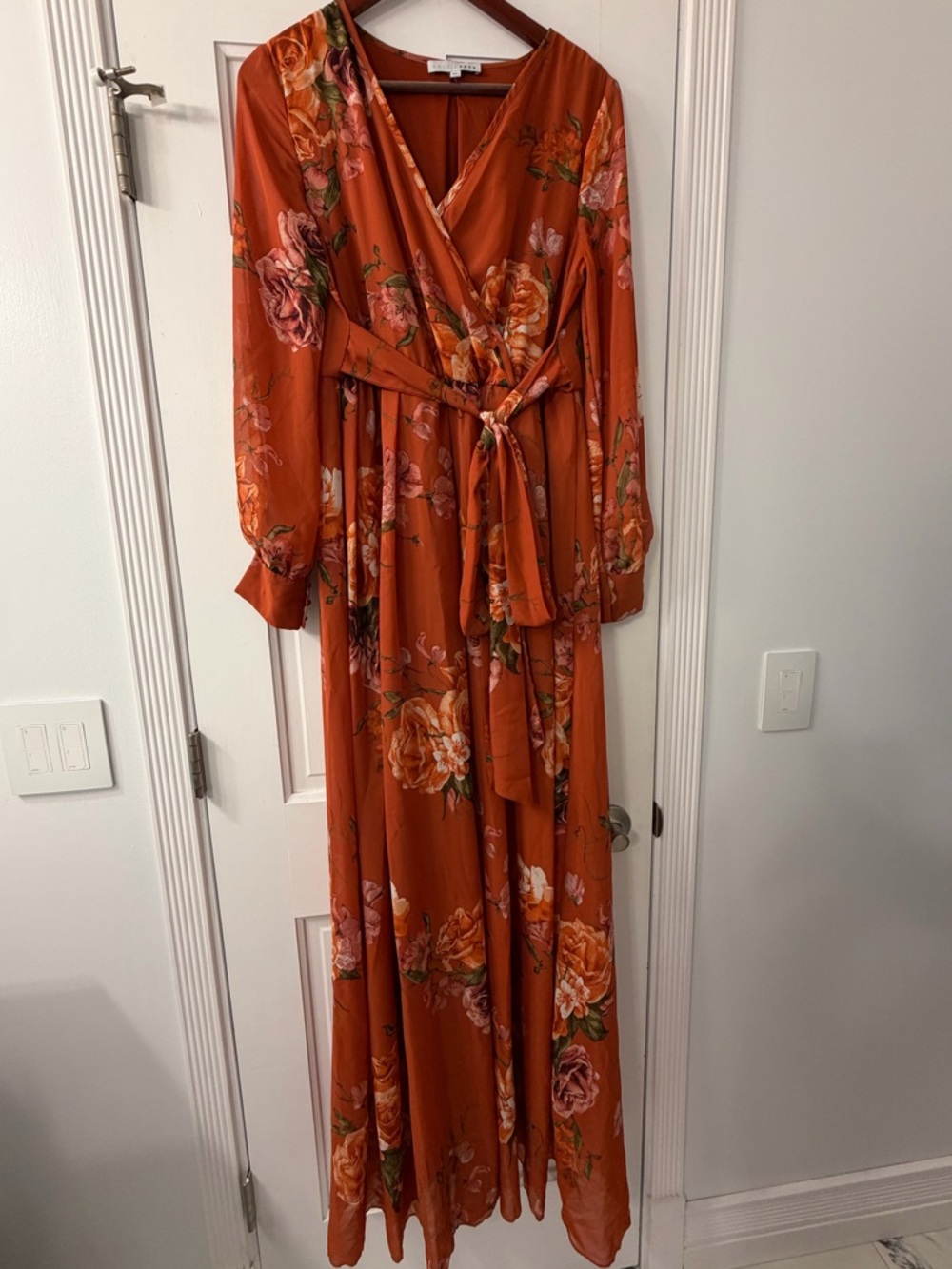 Baltic Born Rust Orange Floral Maxi Dress